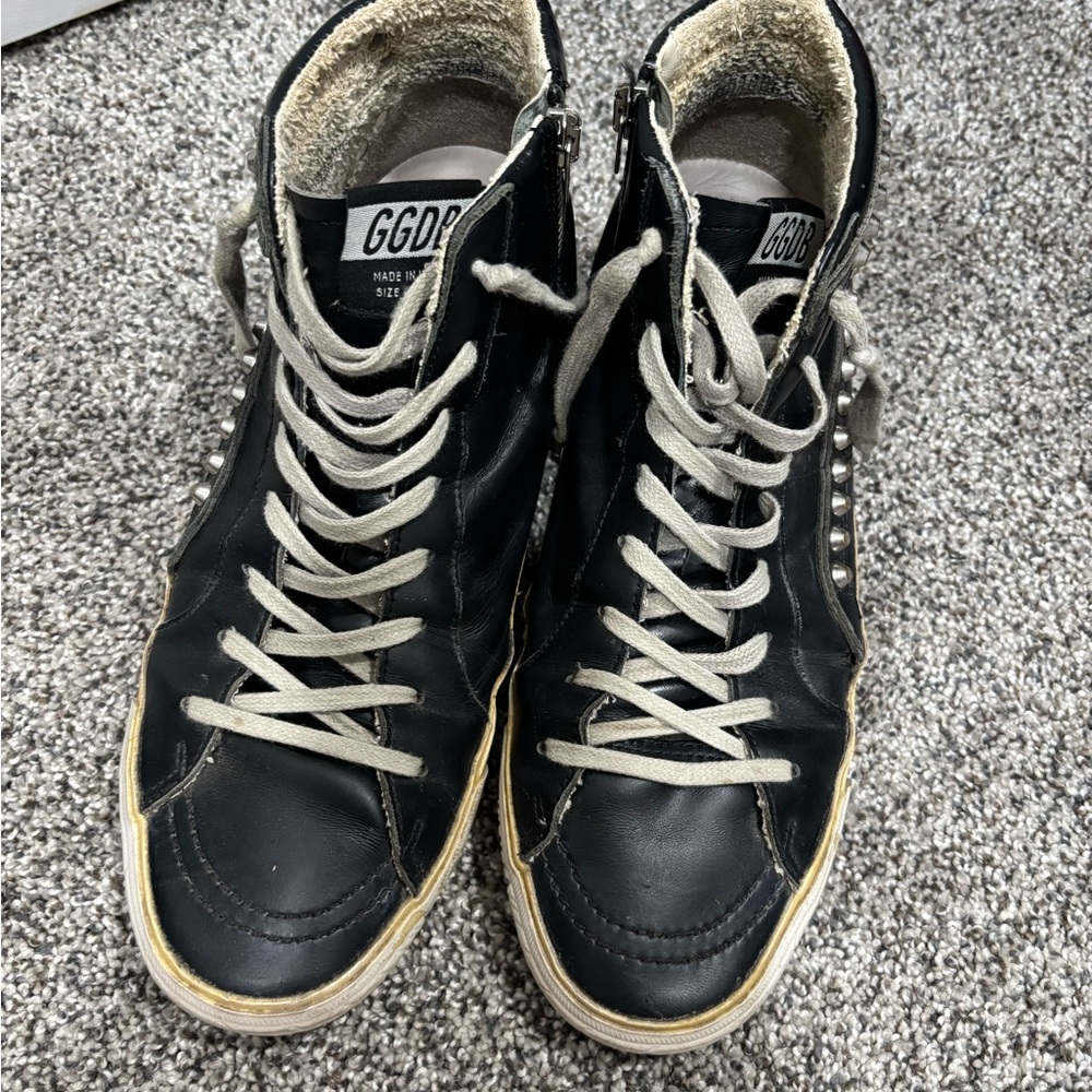 Golden Goose Black High-Top Sneakers Classic Design